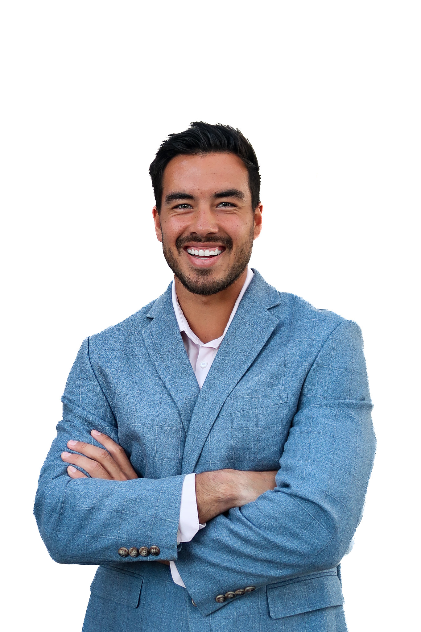 Business Headshot Photography in Tampa Bay for Personal Branding Professional Headshot of Smiling Man in Blue Suit in Tampa Florida