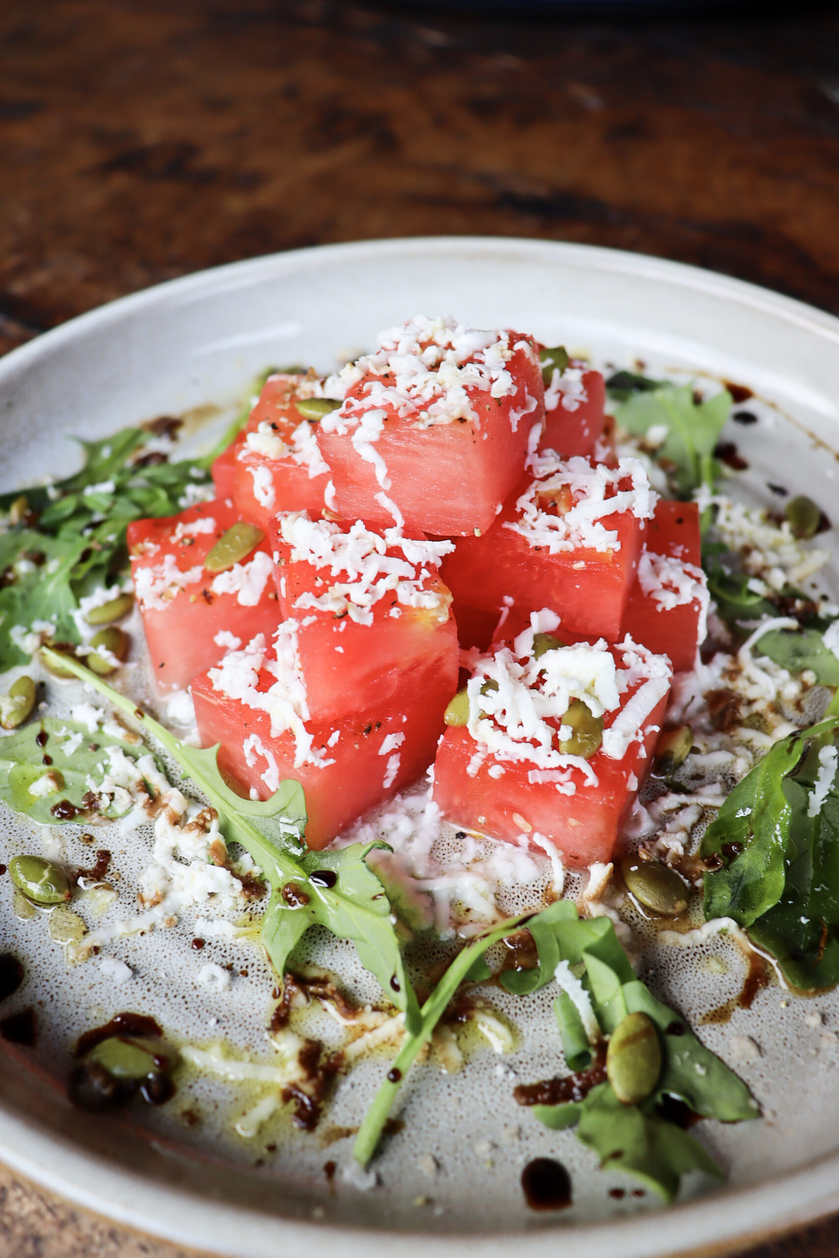 Fresh Salad Photography St. Pete Close-up of tomato feta salad with herbs